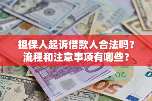 武汉担保人起诉借款人合法吗？流程和注意事项有哪些？