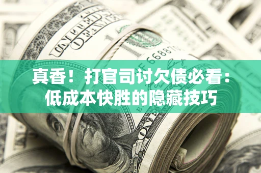 武汉真香！打官司讨欠债必看：低成本快胜的隐藏技巧